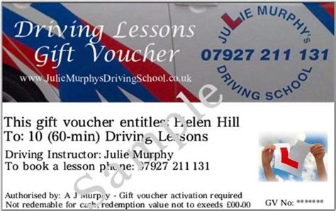 driving lesson gift vouchers julie murphys driving school