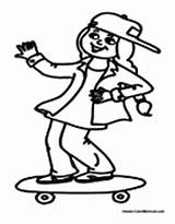 Coloring Pages Skateboarding Color Skateboard Sports Girl Book Board Sheets Teaching Colormegood Worksheets sketch template