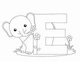 Letter Alphabet Animal Coloring Elephant Printable Pages Animals Letters Printables Worksheets Kids sketch template
