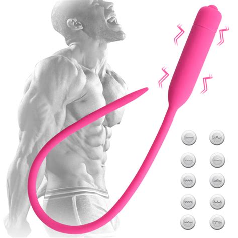 Male Prostate Urethral Vibrator Silicone Dilator Penis Plug Stimulator