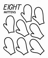 Objects Number Counting Coloring Numbers Activity Printables Learning Pages Eight Worksheets Sheet Sheets Kindergarten Mittens Printable Count Preschool Kids Toddlers sketch template