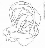 Seat Car Safety Child Children Sketch Illustration Stock sketch template