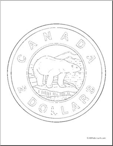 money canadian dollars toonie coloring page abcteach