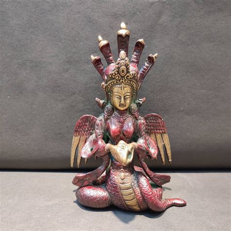 brass naag kanya idol  varient goddess    realms etsy