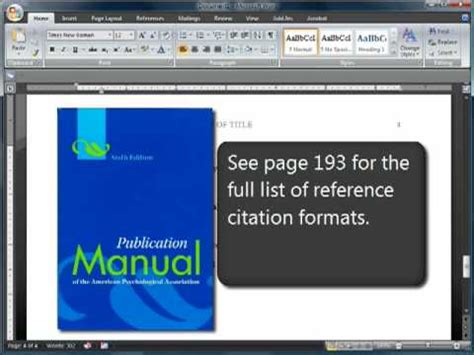 format  citations sixth  edition youtube