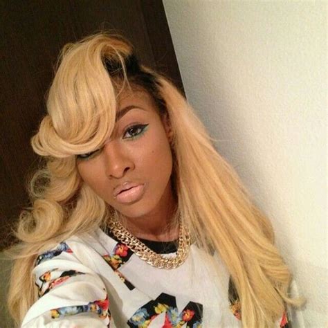 long blonde hair     african american