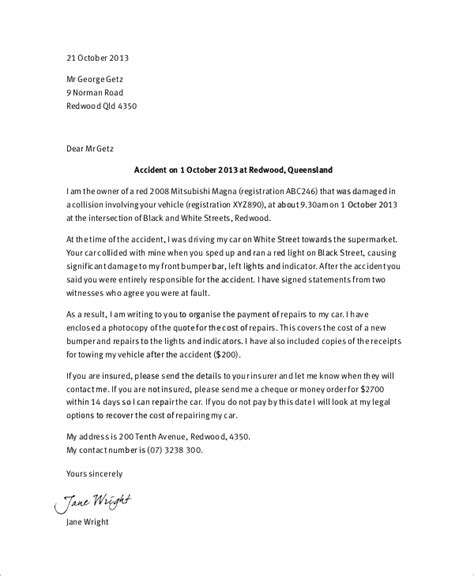 car accident demand letter template sample