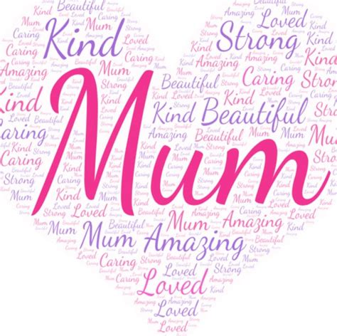 mum gift mum print mum heart word art print mothers day etsy