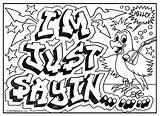Graffiti Coloring Pages Words Colouring Teenagers Book Drawing Easy Getdrawings Signs Library Clipart Popular sketch template