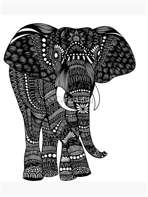 zentangle elephant canvas print  sale  daredraw redbubble