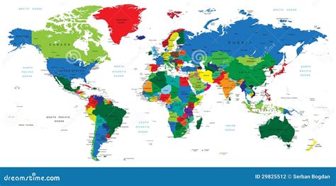 de kaart landen van de wereld vector illustratie illustratie bestaande uit north azie