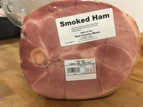 bone in cured and smoked ham half ram country meats colorado state