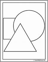 Shapes Coloring Pages Shape Square Triangle Circle Circles Color Triangles Three Squares Colorwithfuzzy Print sketch template