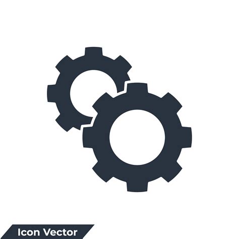 processing icon logo vector illustration cogwheel  process symbol template  graphic