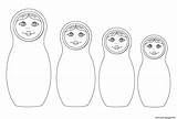 Dolls Russian Matryoshka Coloring Printable Pages Blank Nesting Doll Template Craft Drawing Russia Print Paper Color Printables Kids sketch template