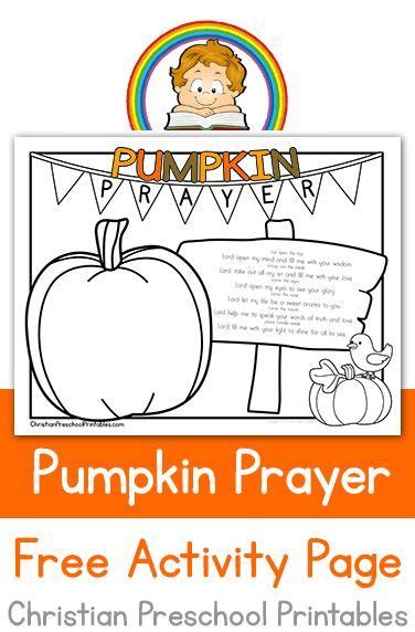 pumpkin prayer coloring page childrens church lessons sunday school