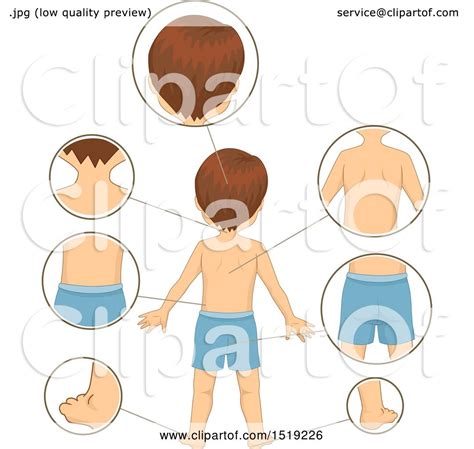 clipart   boy  close ups  rear body parts royalty  vector illustration  bnp