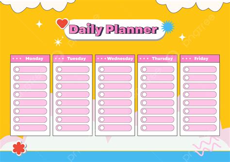 daily planner vector template   pngtree