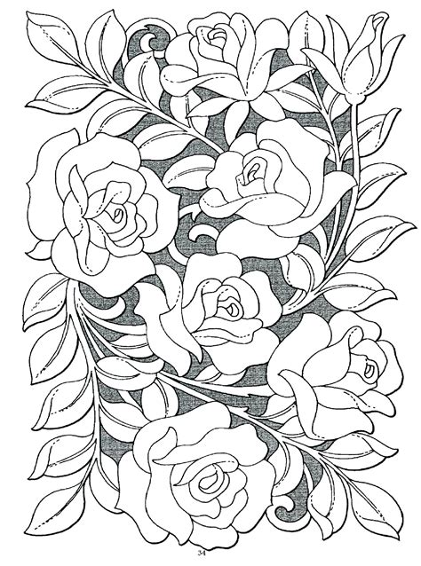 hard flowers coloring pages coloring home