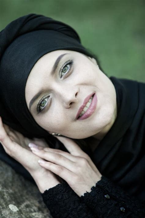 Portrait Of A Beautiful Muslim Woman Young Arabian Woman In Hijab