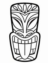 Tiki Totem Lanta Koh Coloriages Hawaiian Bricolage Dessins Coloring Luau Pole Maske Stencil Masque Idées Hawaiano Simples Indianer Totems Mascaras sketch template