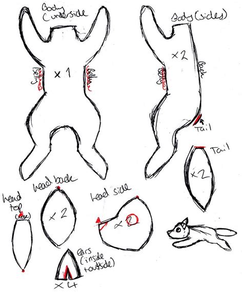 plush template sketch thingy  ripple  deviantart animal sewing