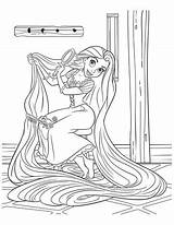 Rapunzel Coloring Pages Hair Long Her Kids Print Printable Hellokids Girls Color Online Disney Tangled sketch template
