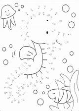 Dot Game Dots Fishes Connect Seahorse Hellokids Sea Print Kids Printable sketch template