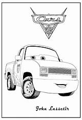 Coloring Cars Pages Printable Lizzie John Disney sketch template