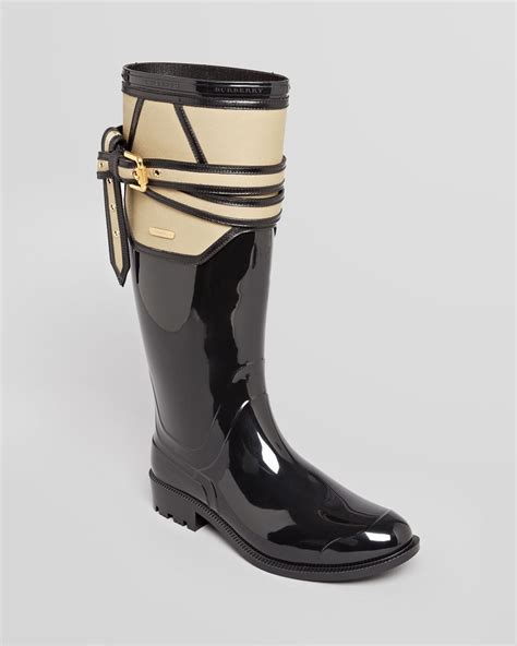lyst burberry rain boots rain boots willesden trench  black