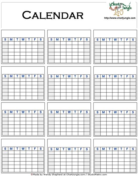 blank yearly calendar templates  acuhelper