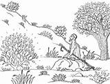Moses Burning Bush Coloring Pages Bulrushes Great Mt Robin sketch template