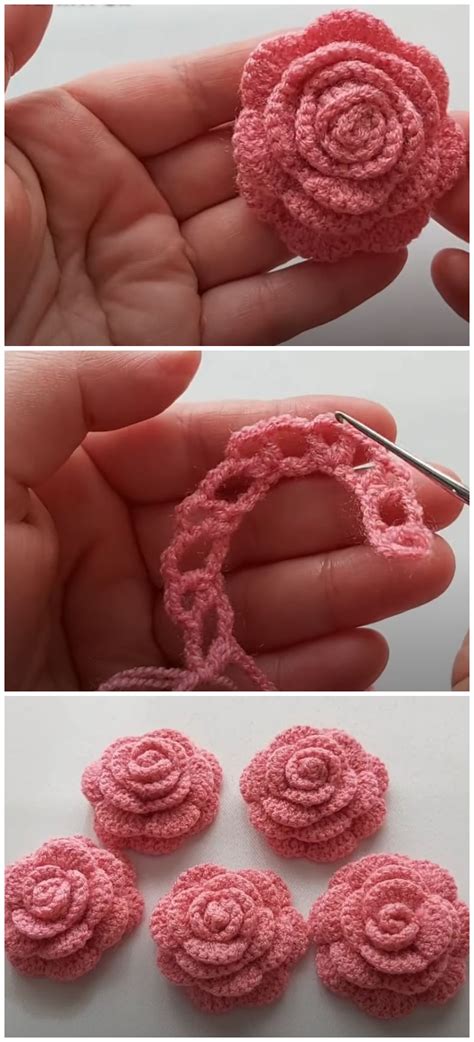 crochet  lovely rose flower  love crochet
