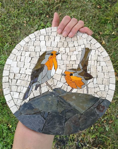 oiseaux en mosaiques de verre  ardoise mosaic art mosaic art