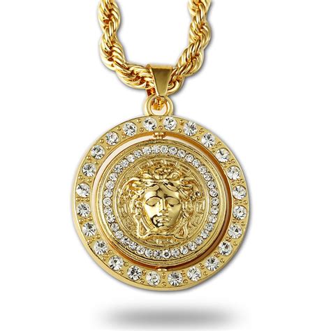 fashion  gold filled big pendant necklace  men jewelry hip hop rock gold chain long