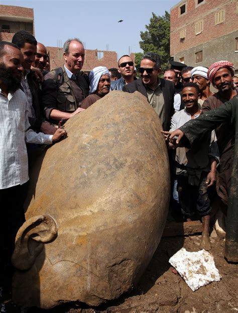 giant statue of egyptian pharaoh ramses ii found in cairo slum by