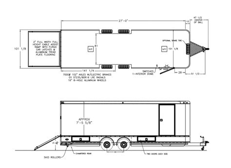 extra height car hauler dimensions diagram marketing trailers vehicles