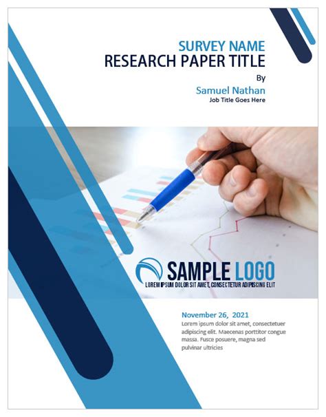 ms word cover page template  survey research paper