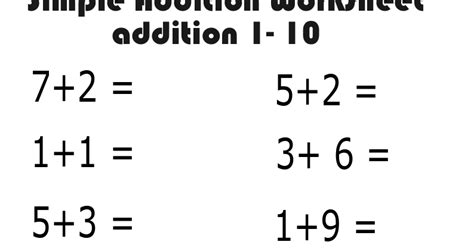 simple addition worksheets  simple addition worksheet helps