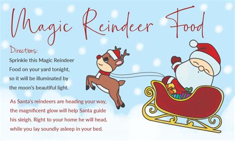 magic reindeer food poem printables  templates printable
