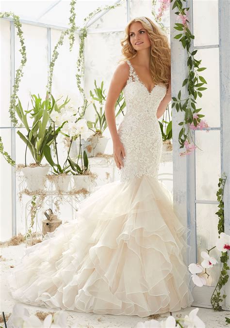 pearls and crystals on lace mermaid wedding dress style 2819 wedding dress inspiration