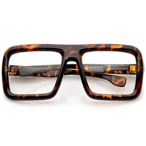 Oversize Bold Thick Frame Clear Lens Square Eyeglasses 58mm Mens