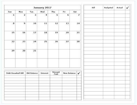 printable budget calendar  printable calendar monthly