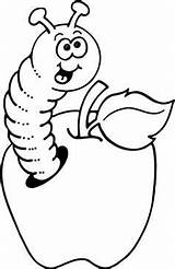 Apple Worm Coloring Pages Printable Clip Scholastic Printables Sheets sketch template