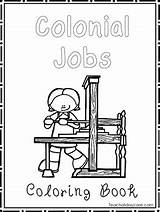 Colonial Coloring Worksheets Jobs Grade 2nd Preschool Book Kindergarten Pages Printable America Teacherspayteachers sketch template