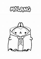 Molang Coloring Halloween Pages Piu Kolorowanki Vampire Scary Looks Another Favorite His sketch template