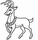 Deer Christmas Coloring Drawing Rudolph Pages Reindeer Cartoon Printable Check Kids Color sketch template