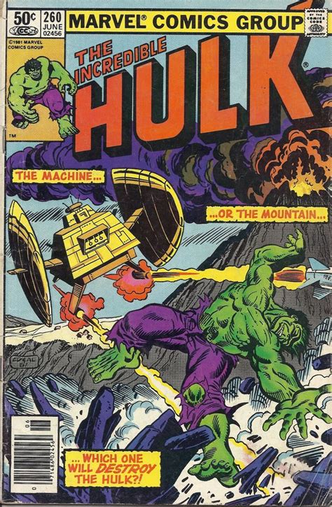 Cb 7 1981 Marvel Comic Book The Incredible Hulk 260