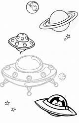 Ufo Coloring Flying Outer Space Cool Pages Kids sketch template