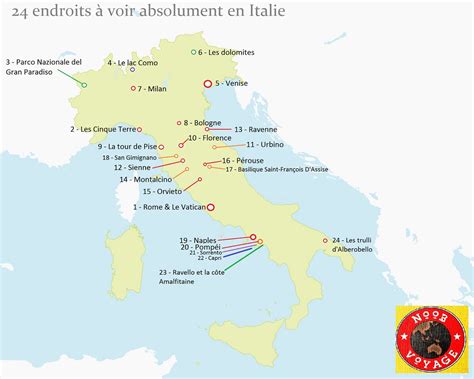 lieux  interet en italie voyage carte plan